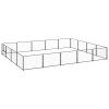 Dog Kennel Black 215.3 ft¬≤ Steel