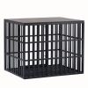 NEW HEAVY DUTY DOG CRATE FURNITURE FOR LARGE DOGS WOOD & STEEL DESIGN DOG CAGE INDOOR & OUTDOOR PET KENNEL 38X30X32INCH PET PLAYPEN WITH COVER METAL D