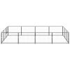 Dog Kennel Black 129.2 ft¬≤ Steel