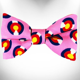 Colorado and Texas Dog Bow Tie (Color: Colorado Pink)