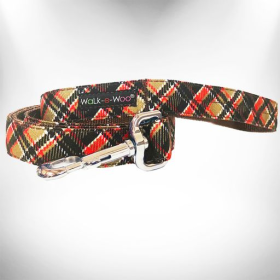 Plaid Dog Bow Tie (Color: Hot Pink)